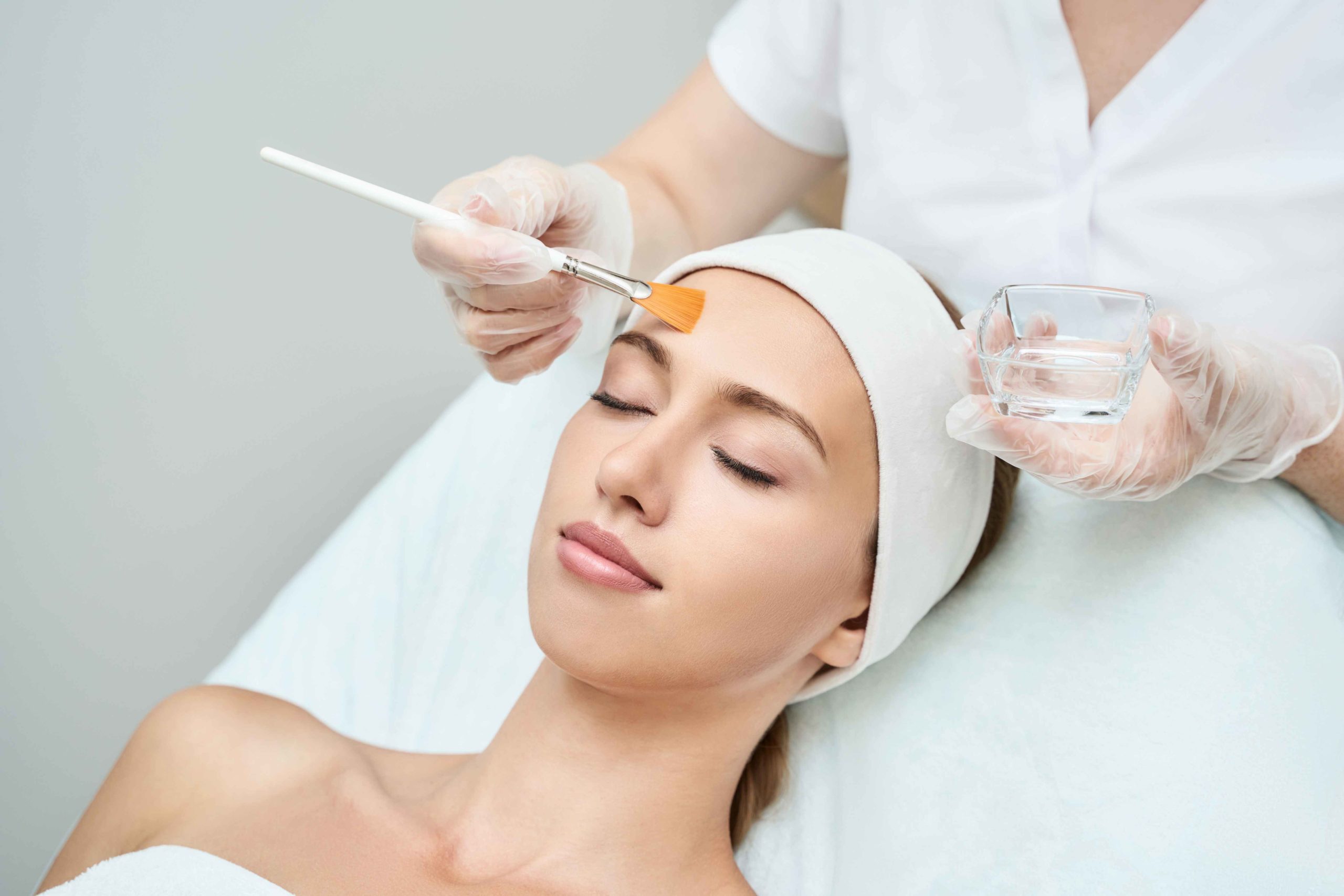 Young Woman Getting Chemical Peel On Face | Willow Boutique Med Spa in Avon, OH
